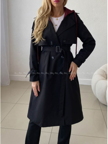 Čierny prechodný trenchcoat AB 91