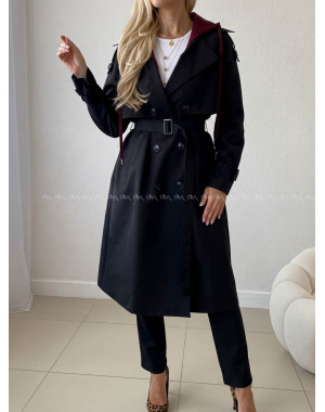 Čierny prechodný trenchcoat AB 91