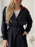 Čierny prechodný trenchcoat AB 91