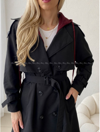 Čierny prechodný trenchcoat AB 91