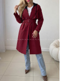 Burgundy prechodný trenchcoat AB 91 Burgundy prechodný trenchcoat AB 91