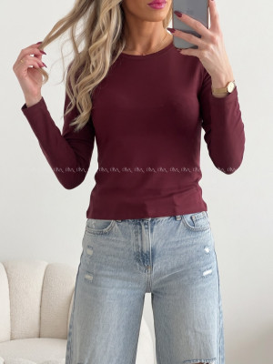 Basic zateplený top burgundy AB 705