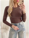 Basic zateplený top čokoládový AB 705 Basic zateplený top čokoládový AB 705