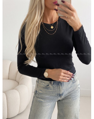 Basic zateplený top čierny AB 705 Basic zateplený top čierny AB 705