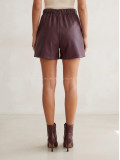 Koženkový skort s gombíkmi burgundy AB 701 Koženkový skort s gombíkmi burgundy AB 701