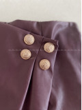 Koženkový skort s gombíkmi burgundy AB 701 Koženkový skort s gombíkmi burgundy AB 701