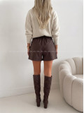 Skort so skladmi čokoládový AB 702 Skort so skladmi čokoládový AB 702
