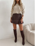 Skort so skladmi čokoládový AB 702 Skort so skladmi čokoládový AB 702