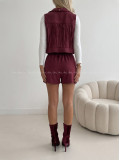 Jelenicová vesta so strapcami burgundy AB 708 Jelenicová vesta so strapcami burgundy AB 708