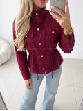 Semišová bunda so sťahovaním v páse burgundy AB 233 Semišová bunda so sťahovaním v páse burgundy AB 233
