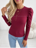 Top s puf rukávom Lila burgundy A 1700 Top s puf rukávom Lila burgundy A 1700