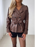 Eko hladká koženka s viazaním Clára hnedá AB 800 Eko hladká koženka s viazaním Clára hnedá AB 800