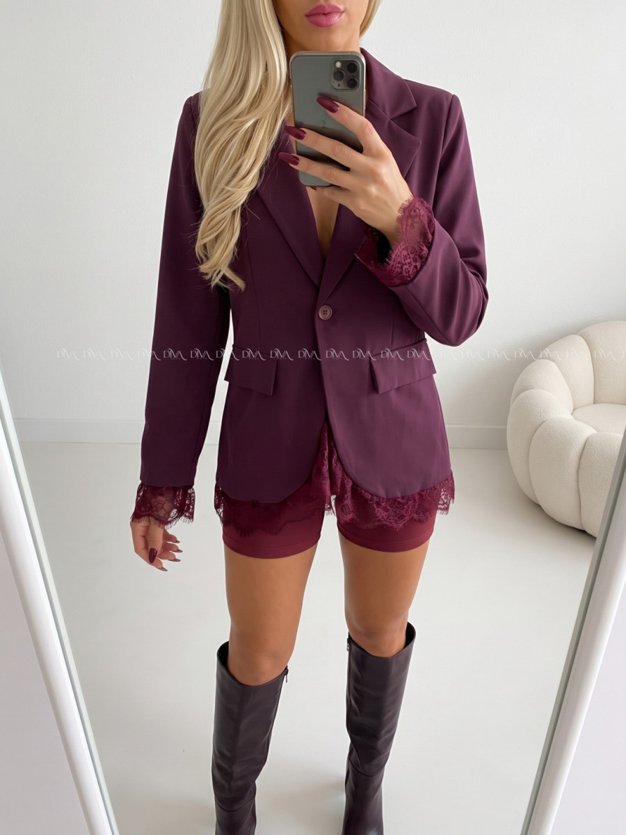 Sako s krajkou burgundy AB 811 Sako s krajkou burgundy AB 811