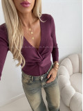 Úpletové body s uzlom burgundy AB 818