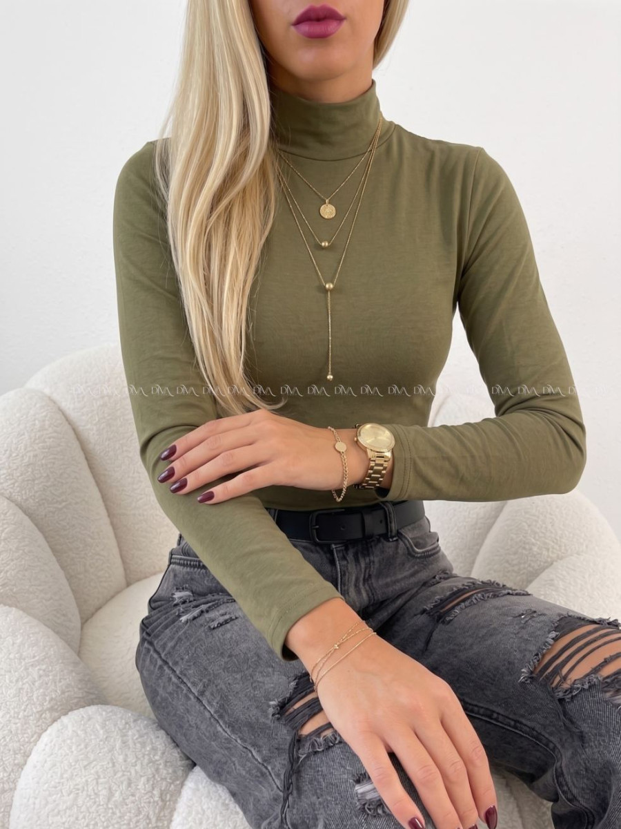 Basic top khaki zelený AB 815 Basic top khaki zelený AB 815