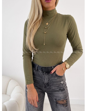 Basic rolákové body khaki zelené AB 816