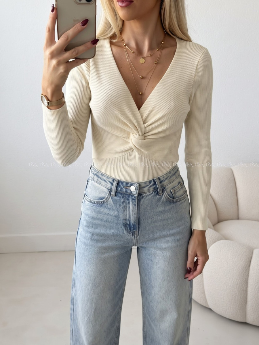 Úpletové body s uzlom béžové AB 818 Úpletové body s uzlom béžové AB 818