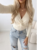 Úpletové body s uzlom béžové AB 818 Úpletové body s uzlom béžové AB 818