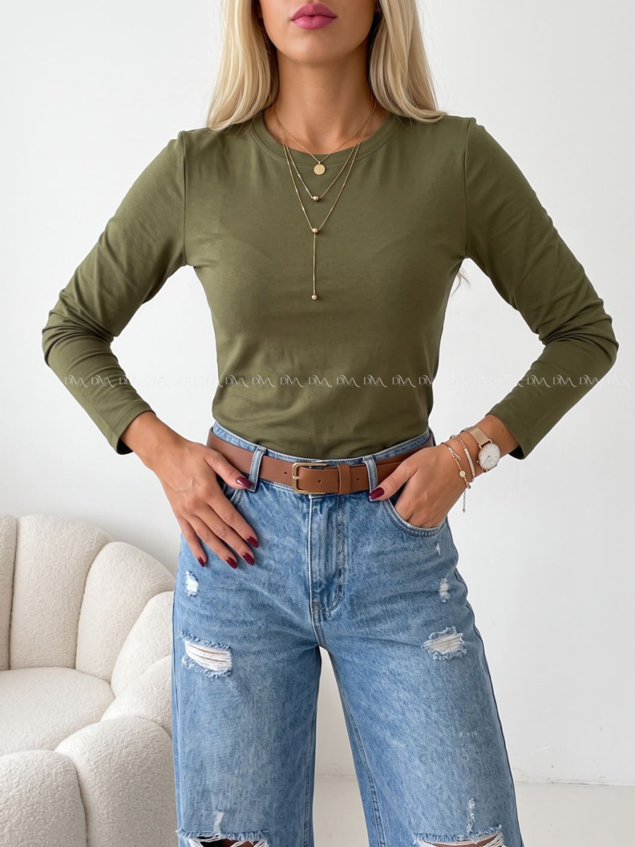Basic top khaki zelený AB 815 Basic top khaki zelený AB 815