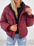 Zimná oversize bunda burgundy AB 811 Zimná oversize bunda burgundy AB 811
