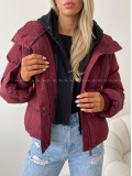 Zimná oversize bunda burgundy AB 811 Zimná oversize bunda burgundy AB 811
