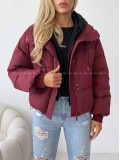 Zimná oversize bunda burgundy AB 811 Zimná oversize bunda burgundy AB 811