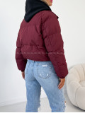 Zimná oversize bunda burgundy AB 811 Zimná oversize bunda burgundy AB 811