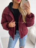 Zimná oversize bunda burgundy AB 811 Zimná oversize bunda burgundy AB 811