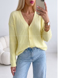 Oversize kardigan na gombíky žltý BB 12 Oversize kardigan na gombíky žltý BB 12
