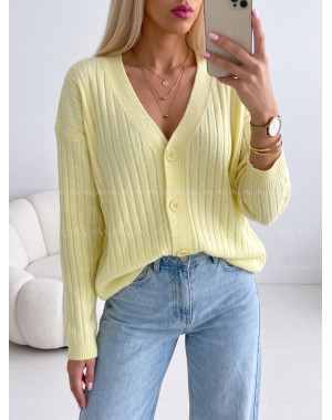 Oversize kardigan na gombíky žltý BB 12