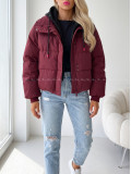 Zimná oversize bunda burgundy AB 811 Zimná oversize bunda burgundy AB 811
