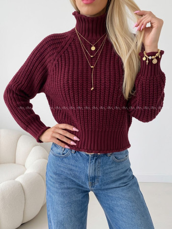 Crop rolák burgundy AA 176