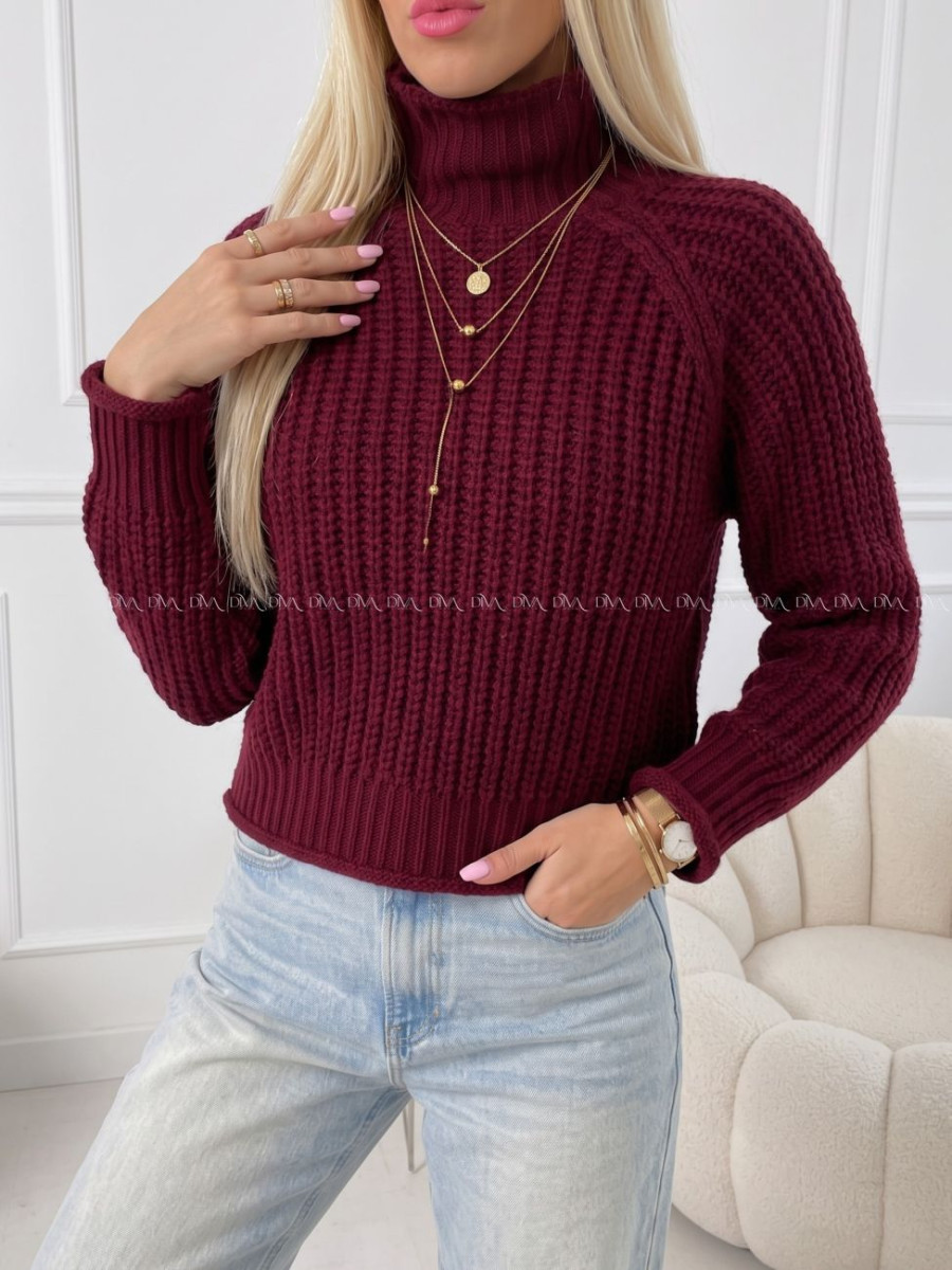 Crop rolák burgundy AA 176