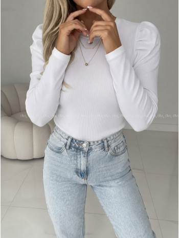 Top s puf rukávom Lila biely SA 78 Top s puf rukávom Lila biely SA 78