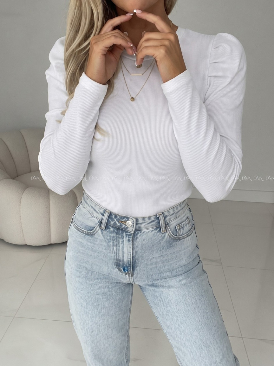 Top s puf rukávom Lila biely S 78 Top s puf rukávom Lila biely S 78