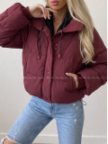 Zimná oversize bunda burgundy AB 811 Zimná oversize bunda burgundy AB 811