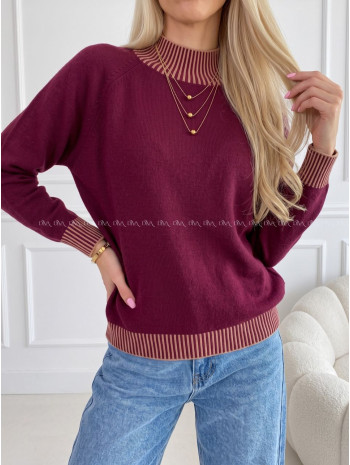 Polorolák s pruhmi burgundy AA 97