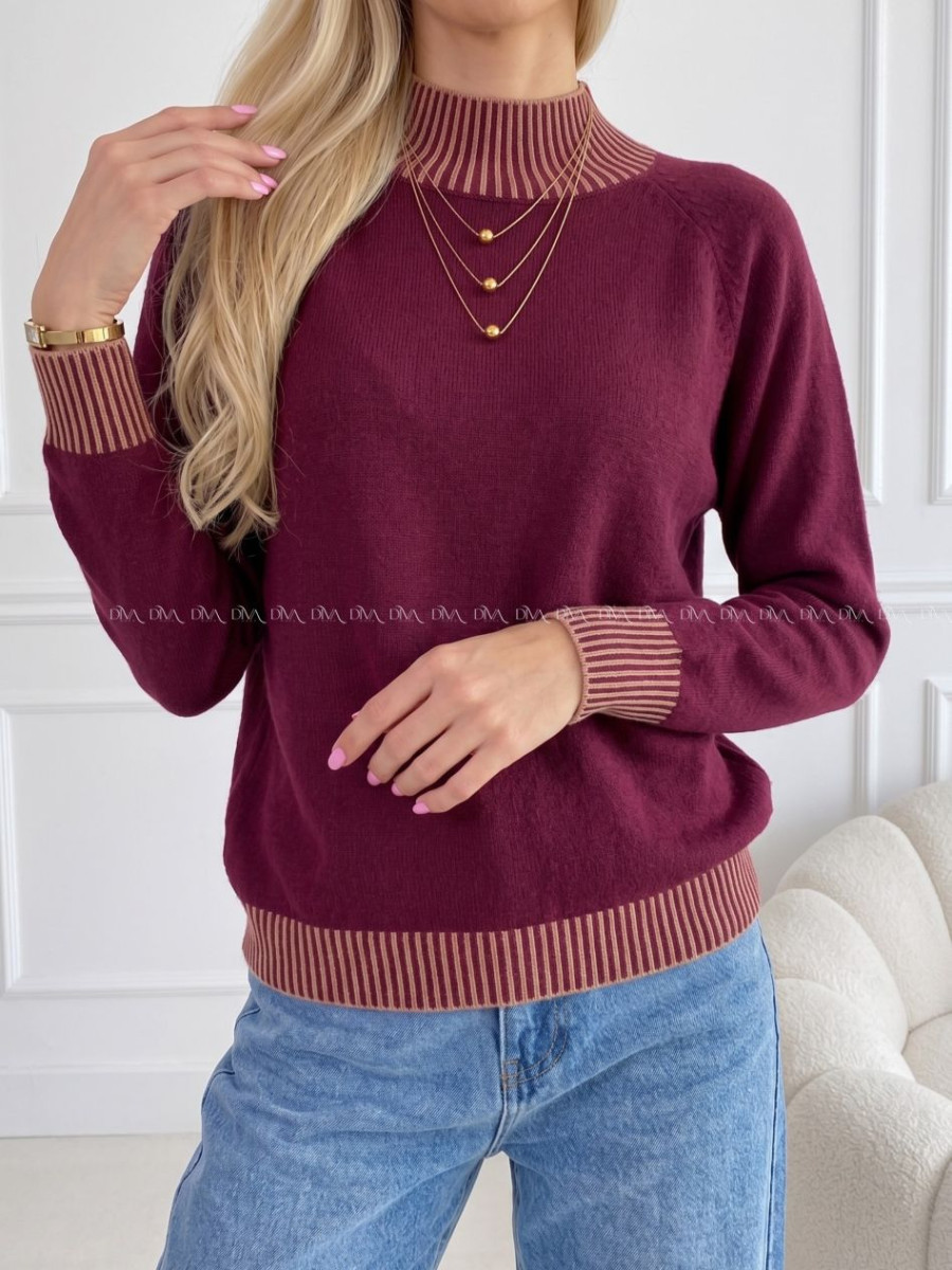 Polorolák s pruhmi burgundy AA 97
