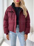 Zimná oversize bunda burgundy AB 811 Zimná oversize bunda burgundy AB 811