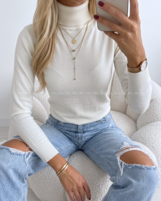 Basic hladký rolák smotanovo biely SS 23