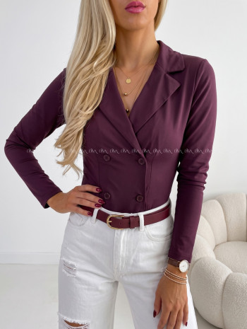 Basic body s dvojradovými gombíkmi burgundy AB 925 Basic body s dvojradovými gombíkmi burgundy AB 925