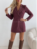 Jelenicový skort overal burgundy AB 728 Jelenicový skort overal burgundy AB 728