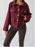 Bouclé bunda do pása burgundy AB 60 Bouclé bunda do pása burgundy AB 60
