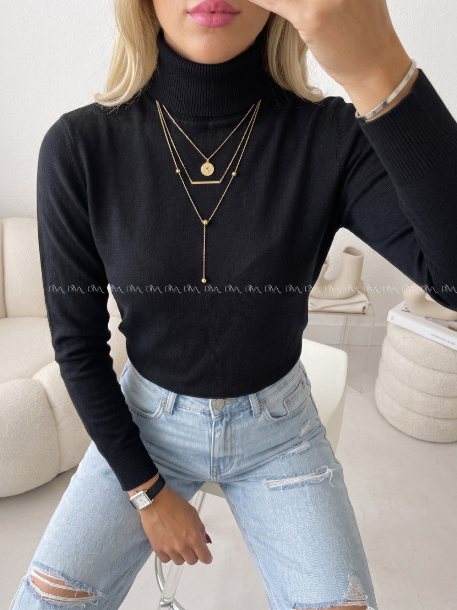 Basic hladký rolák čierny SS 23 Basic hladký rolák čierny SS 23