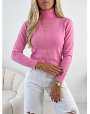 Basic hladký rolák candy pink SS 23 Basic hladký rolák candy pink SS 23