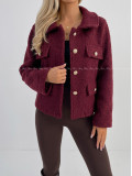Bouclé bunda do pása burgundy AB 60 Bouclé bunda do pása burgundy AB 60