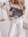 Oversize sveter Leopard vanilla AA 16 Oversize sveter Leopard vanilla AA 16