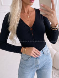 Basic hodvábne body s kruhom čierne AB 511