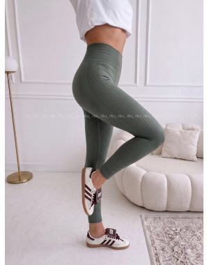 Push up sťahujúce legíny khaki MM 200 Push up sťahujúce legíny khaki MM 200