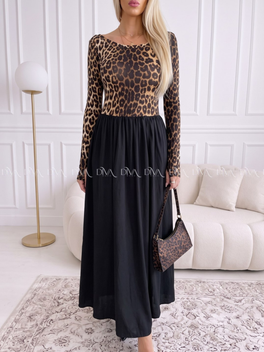 Maxi šaty leopardie ellie VV 110 Maxi šaty leopardie ellie VV 110